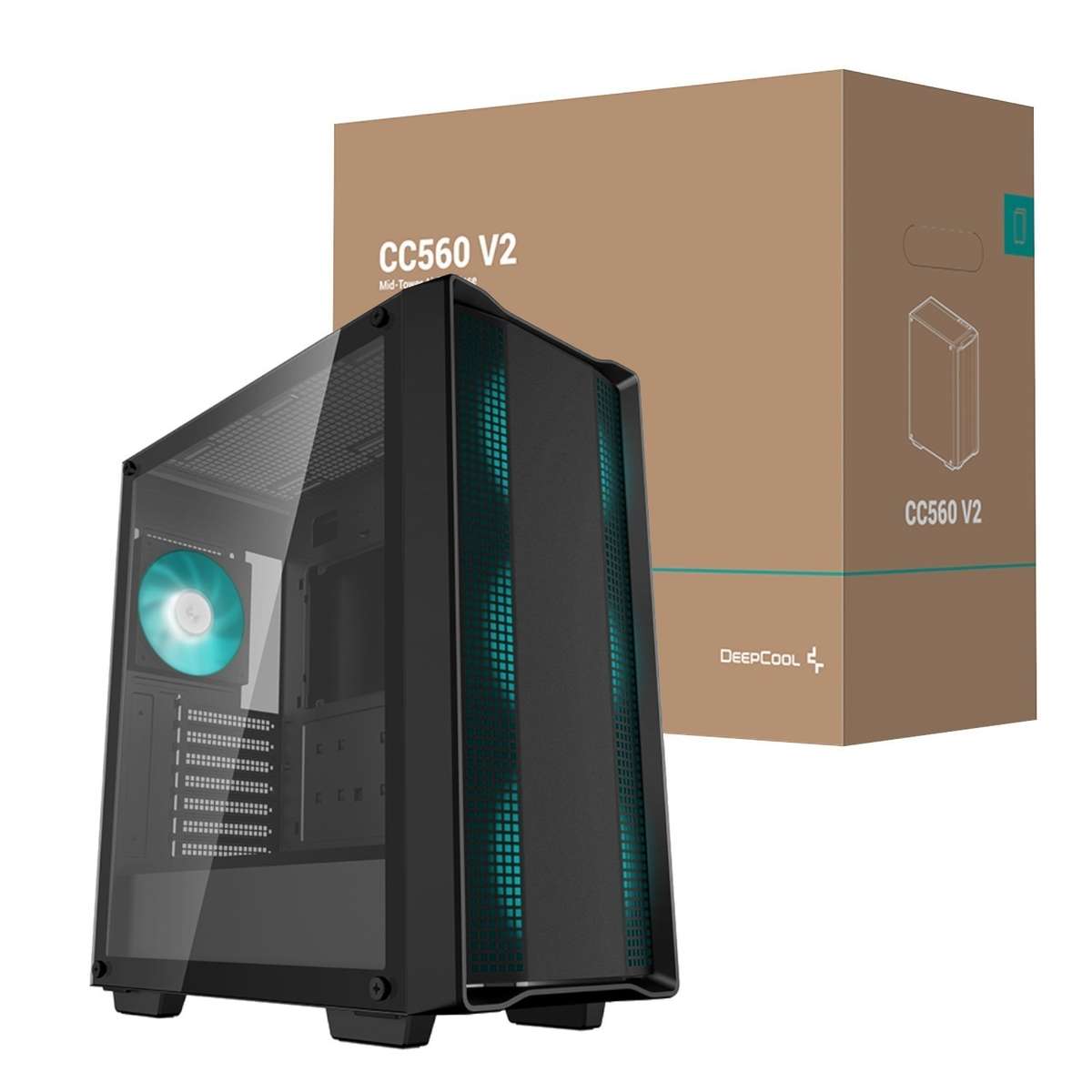 DeepCool CG560 V2 ATX Gaming Chassis  Black