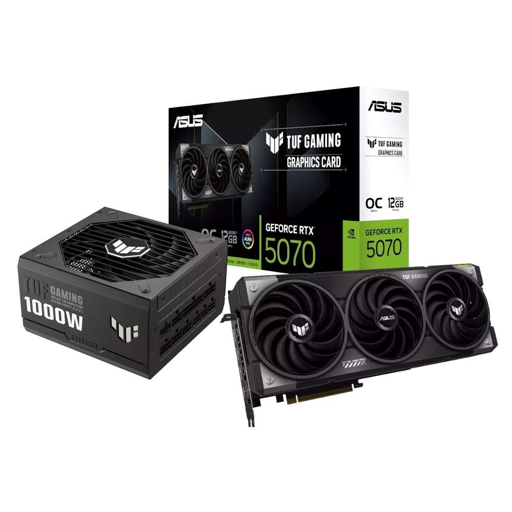 Asus TUF Gaming GeForce RTX 5070 OC Edition and 1000W 80 PLUS Gold Modular Power Supply Bundle 
