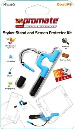 Promate Overt.iP5 iPhone 5 Stylus-Stand and Screen Protector Kit