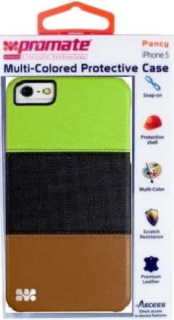 Promate Pancy iPhone 5 Multi-Colored Protective Case Colour: Green/Black/Brown