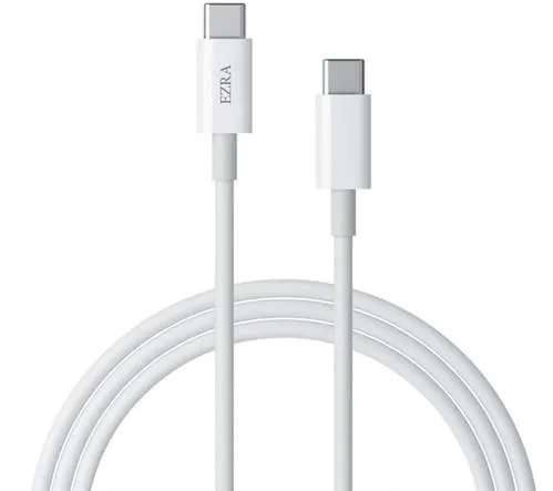 Ezra TypeC To TypeC 1.8meter 60w White Data Cable - Od 3.8 Diameter
