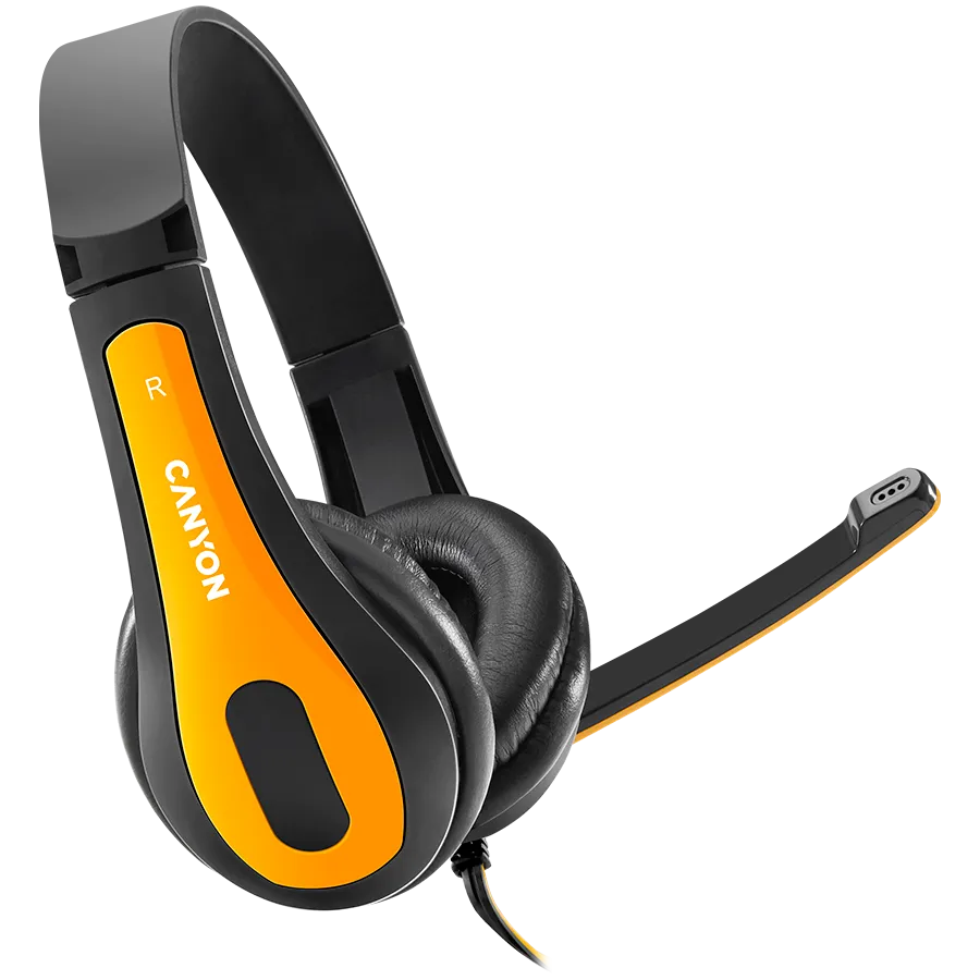 CANYON PC headset HSC-1 PC Mic Flat 2m Black Yellow