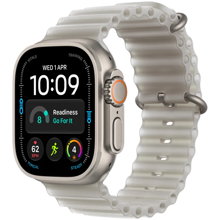Apple Watch Ultra 4 GPS + Cellular 49mm Natural Titanium Case with Transluc