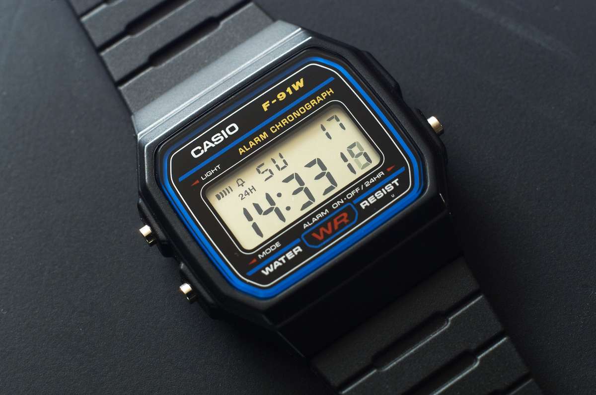 CASIO Classic Quartz Resin Strap, Black, Casual Watch (Model: F-91W-1CR)