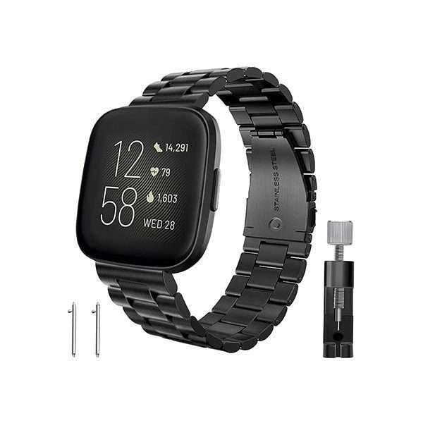 Fitbit Versa 1/2 Stainless-Steel Strap - Black