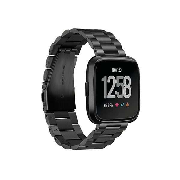 Fitbit Versa 1/2 Stainless-Steel Strap - Black