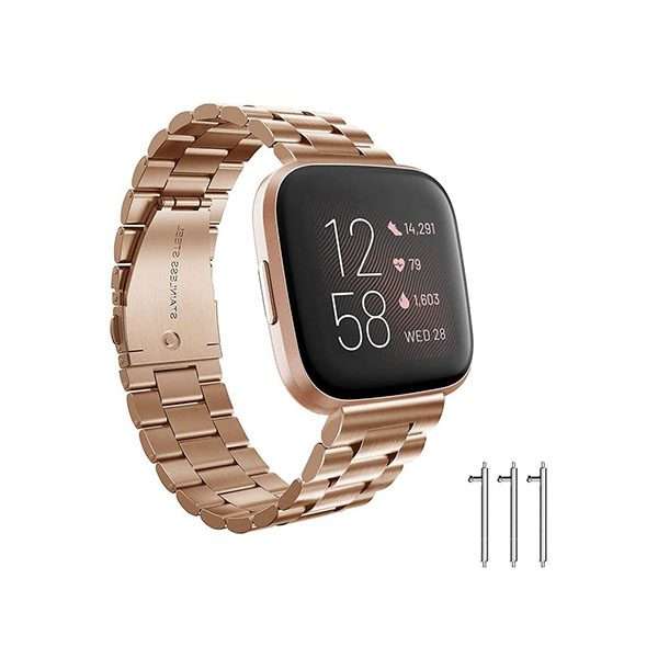 Fitbit Versa 1/2 Stainless-Steel Strap - Rose Gold