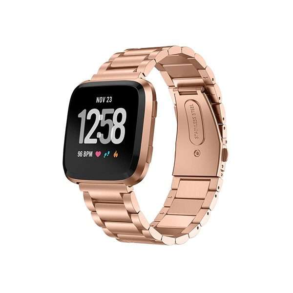 Fitbit Versa 1/2 Stainless-Steel Strap - Rose Gold