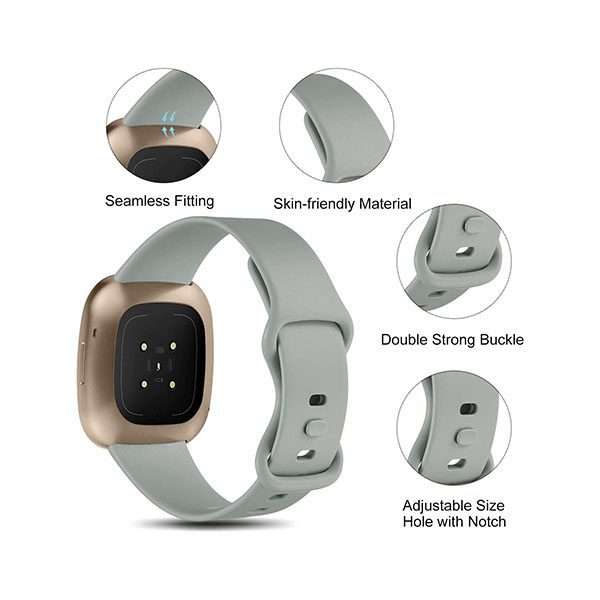 Fitbit Versa 3/4 & Sense Silicone Strap - Grey