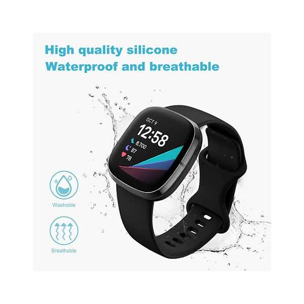 Fitbit Versa 3/4 & Sense Silicone Strap - Black