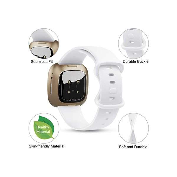 Fitbit Versa 3/4 & Sense Silicone Strap - White