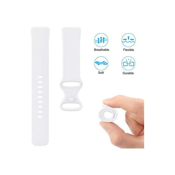 Fitbit Versa 3/4 & Sense Silicone Strap - White
