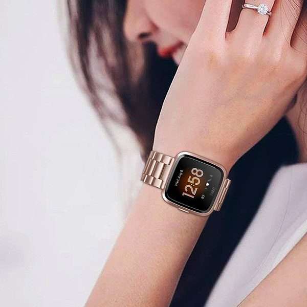 Fitbit Versa 1/2 Stainless-Steel Strap - Rose Gold
