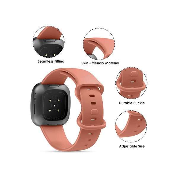 Fitbit Versa 3/4 & Sense Silicone Strap - Peach