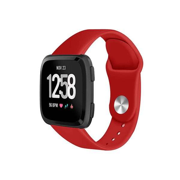 Fitbit Versa 1/2 Silicone Strap with Clip in - Red