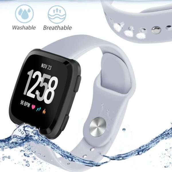 Fitbit Versa 1/2 Silicone Strap with Clip in - Grey