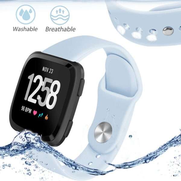 Fitbit Versa 1/2 Silicone Strap with Clip in - Light Blue