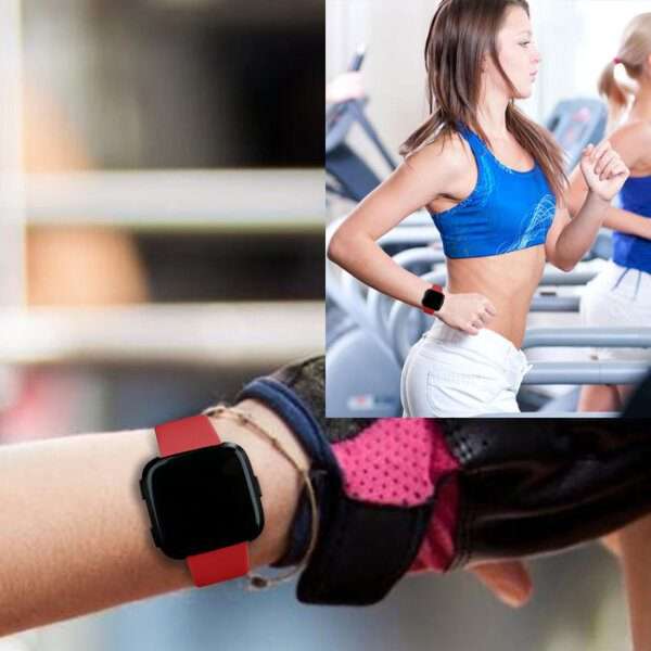 Fitbit Versa 1/2 Silicone Strap with Clip in - Red