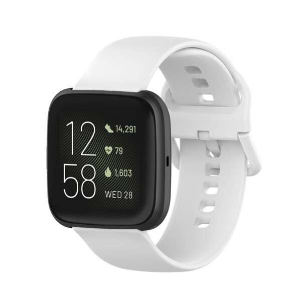 Fitbit Versa 1/2 Silicone Strap with Color Buckle - White