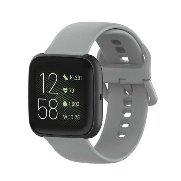 Fitbit Versa 1/2 Silicone Strap with Color Buckle - Grey
