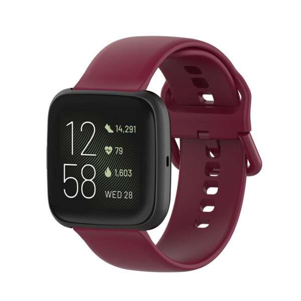 Fitbit Versa 1/2 Silicone Strap with Color Buckle - Maroon