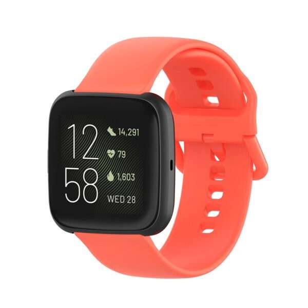 Fitbit Versa 1/2 Silicone Strap with Color Buckle - Orange