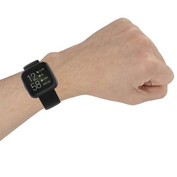 Fitbit Versa 1/2 Silicone Strap with Color Buckle - Black