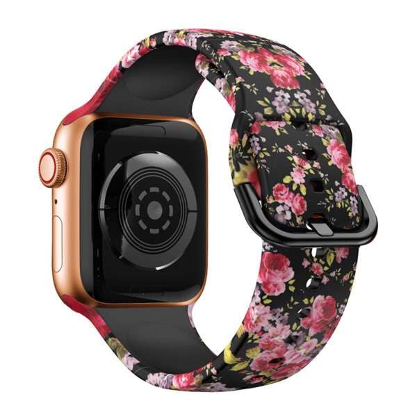 Apple Watch Printed Silicone Strap - Floral Print