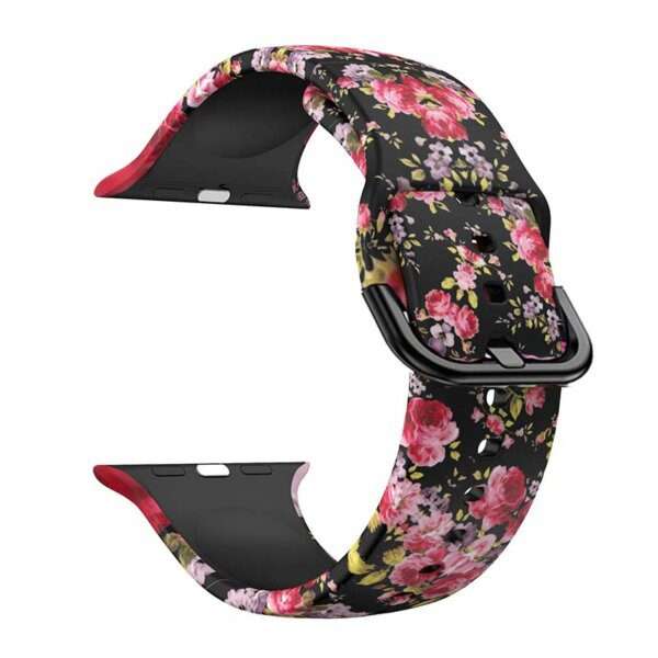 Apple Watch Printed Silicone Strap - Floral Print