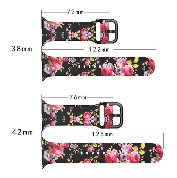 Apple Watch Printed Silicone Strap - Floral Print