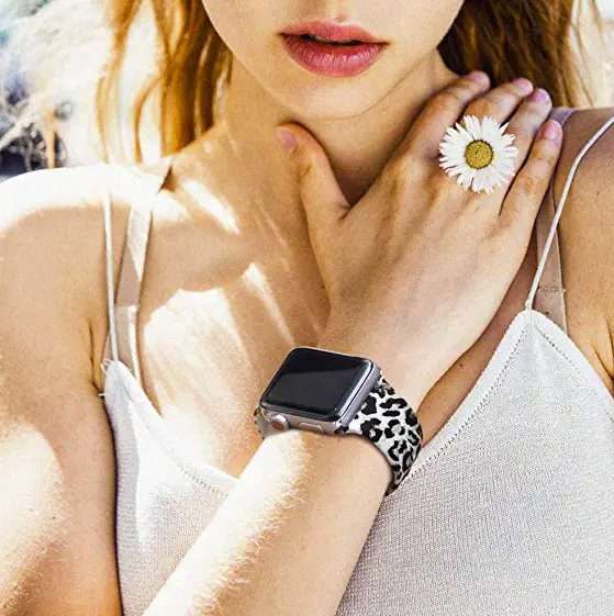 Apple Watch Printed Silicone Strap - Leopard Print