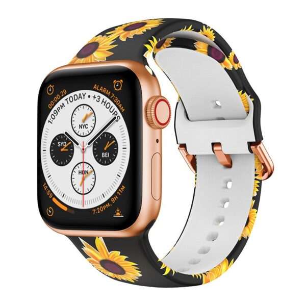 Apple Watch Printed Silicone Strap - Sunflowers
