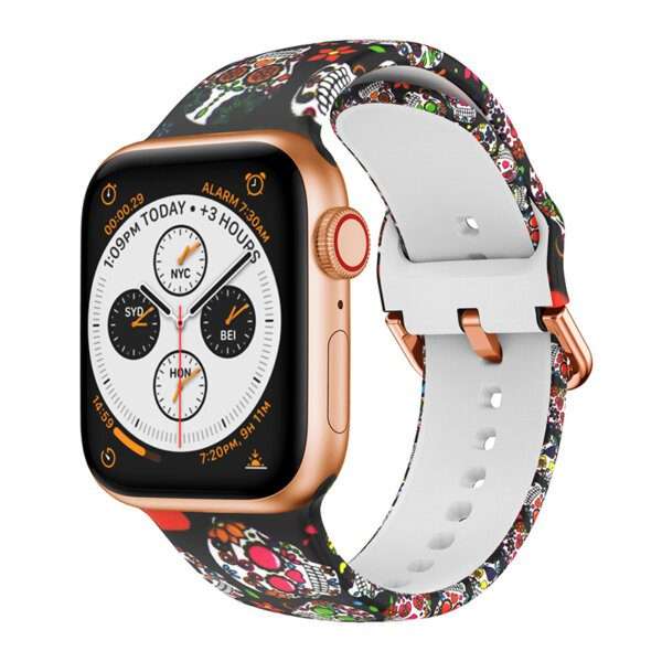 Apple Watch Printed Silicone Strap - Skull Print