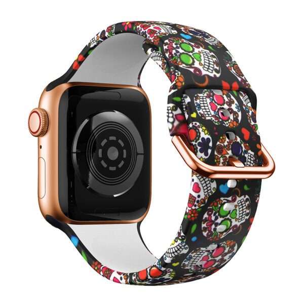 Apple Watch Printed Silicone Strap - Skull Print