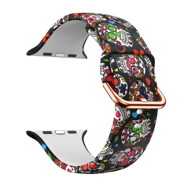 Apple Watch Printed Silicone Strap - Skull Print