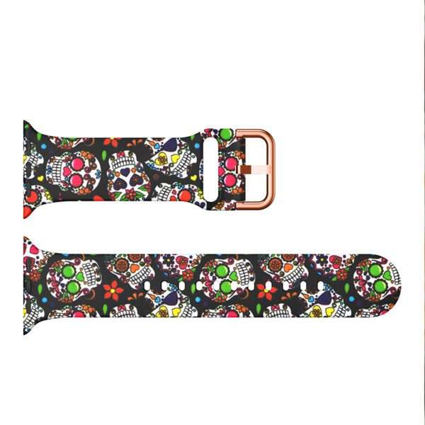 Apple Watch Printed Silicone Strap - Skull Print