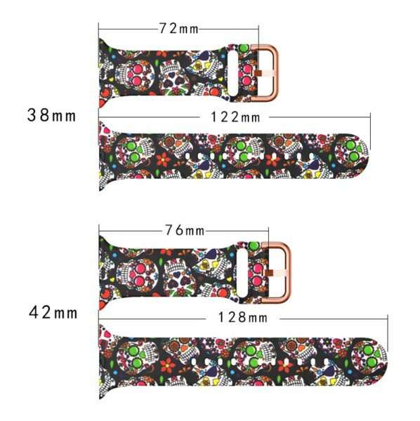 Apple Watch Printed Silicone Strap - Skull Print