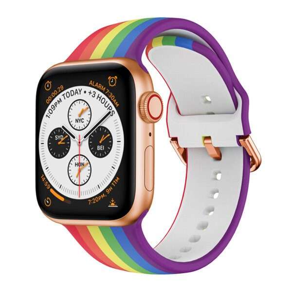 Apple Watch Printed Silicone Strap - Rainbow