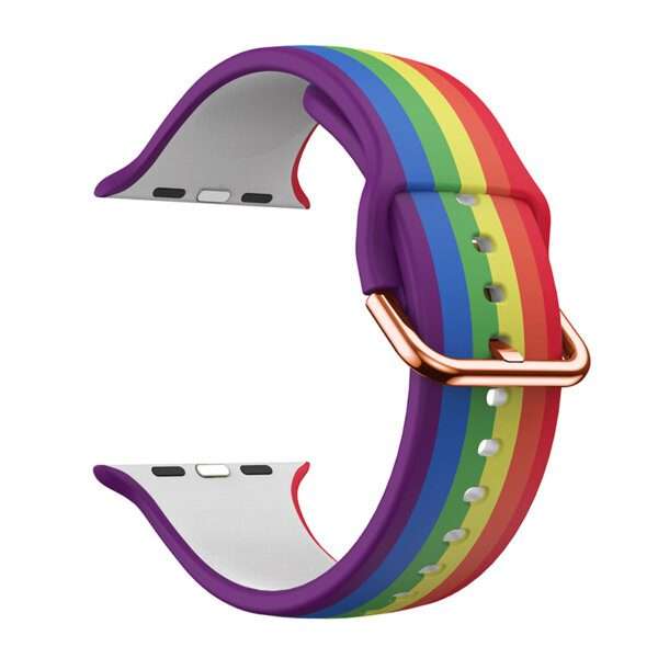 Apple Watch Printed Silicone Strap - Rainbow