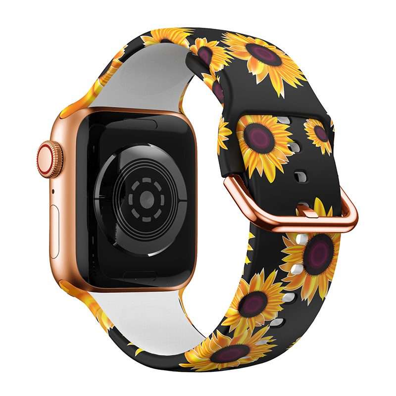 Apple Watch Printed Silicone Strap - Sunflowers