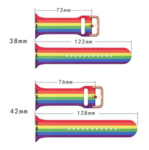 Apple Watch Printed Silicone Strap - Rainbow