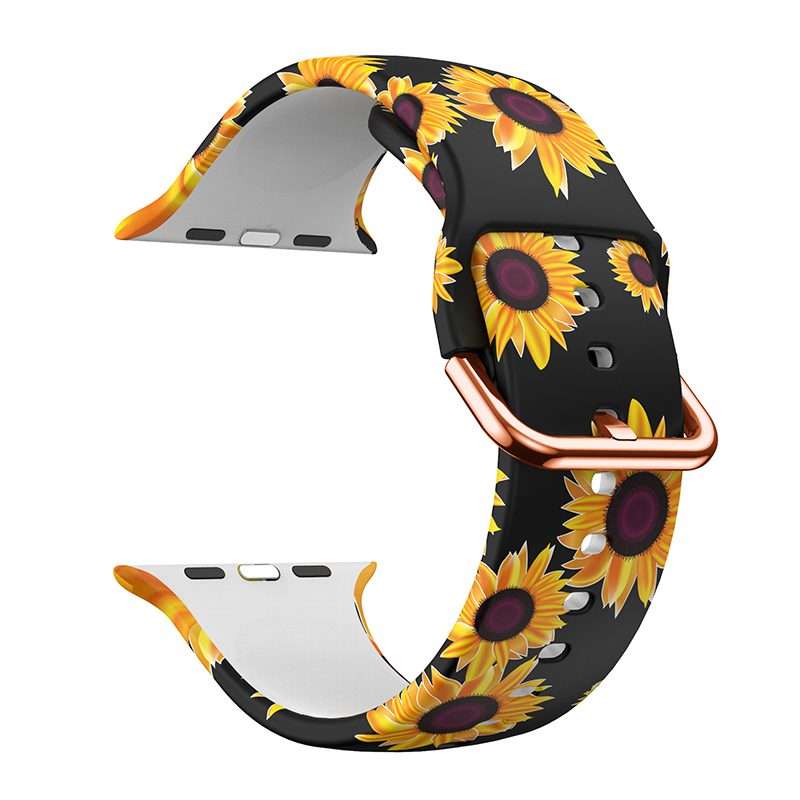 Apple Watch Printed Silicone Strap - Sunflowers