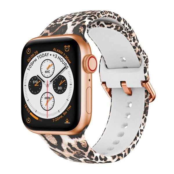 Apple Watch Printed Silicone Strap - Leopard Print