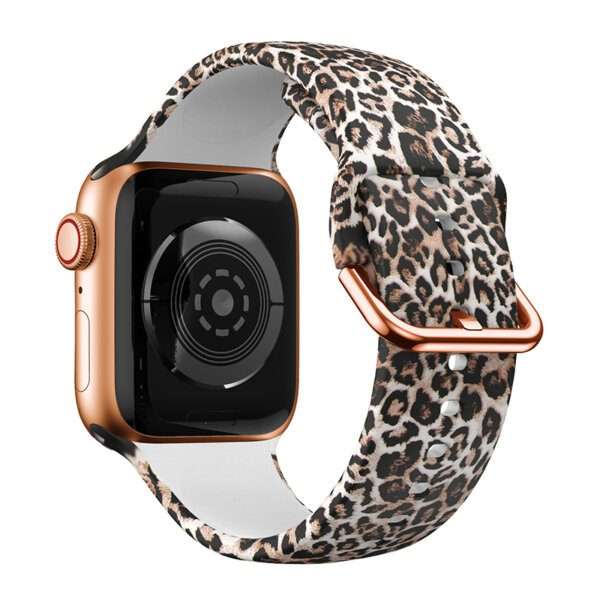 Apple Watch Printed Silicone Strap - Leopard Print