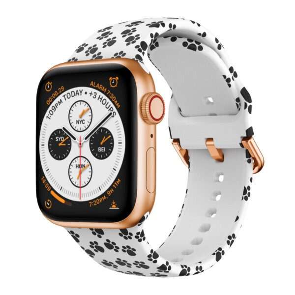 Apple Watch Printed Silicone Strap - Paw Print