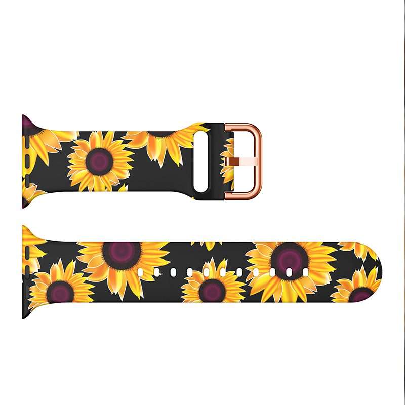 Apple Watch Printed Silicone Strap - Sunflowers