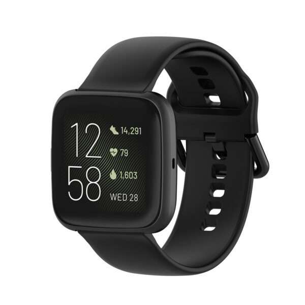 Fitbit Versa 1/2 Silicone Strap with Color Buckle - Black