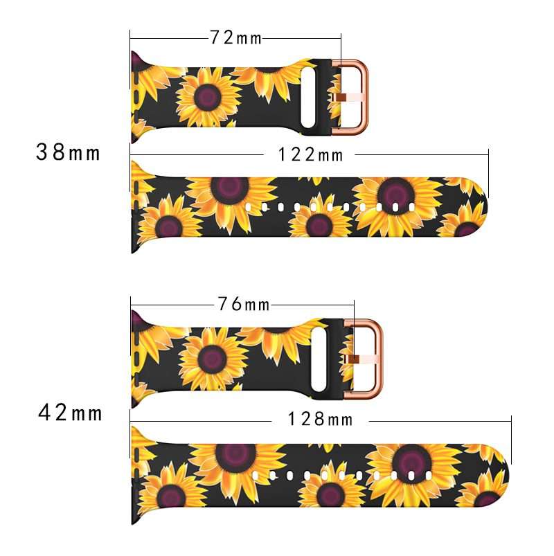 Apple Watch Printed Silicone Strap - Sunflowers