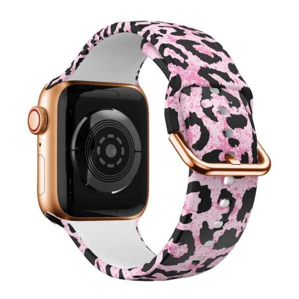 Apple Watch Printed Silicone Strap - Pink Leopard Print