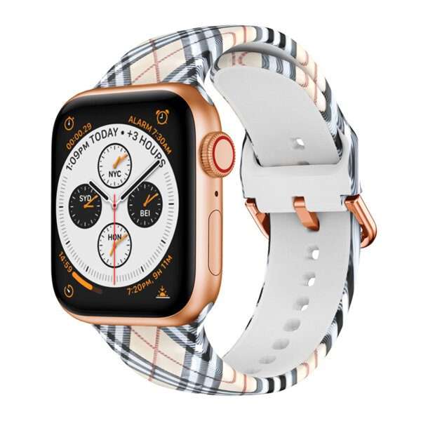 Apple Watch Printed Silicone Strap - Plaid